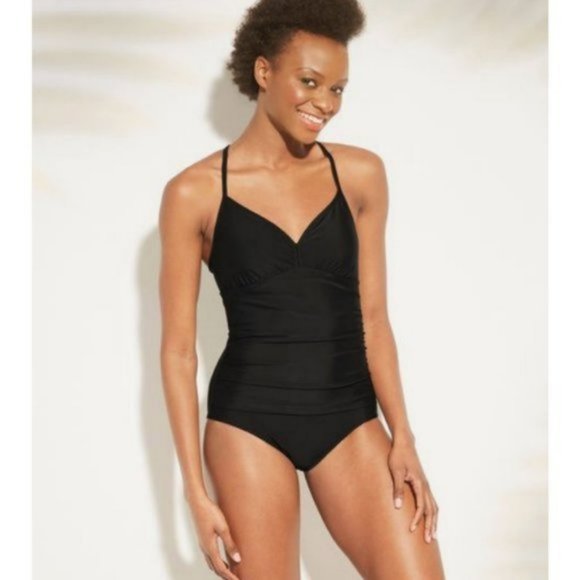 Kona Sol Other - Kona Sol Strappy Back Ruched One Piece Swimsuit